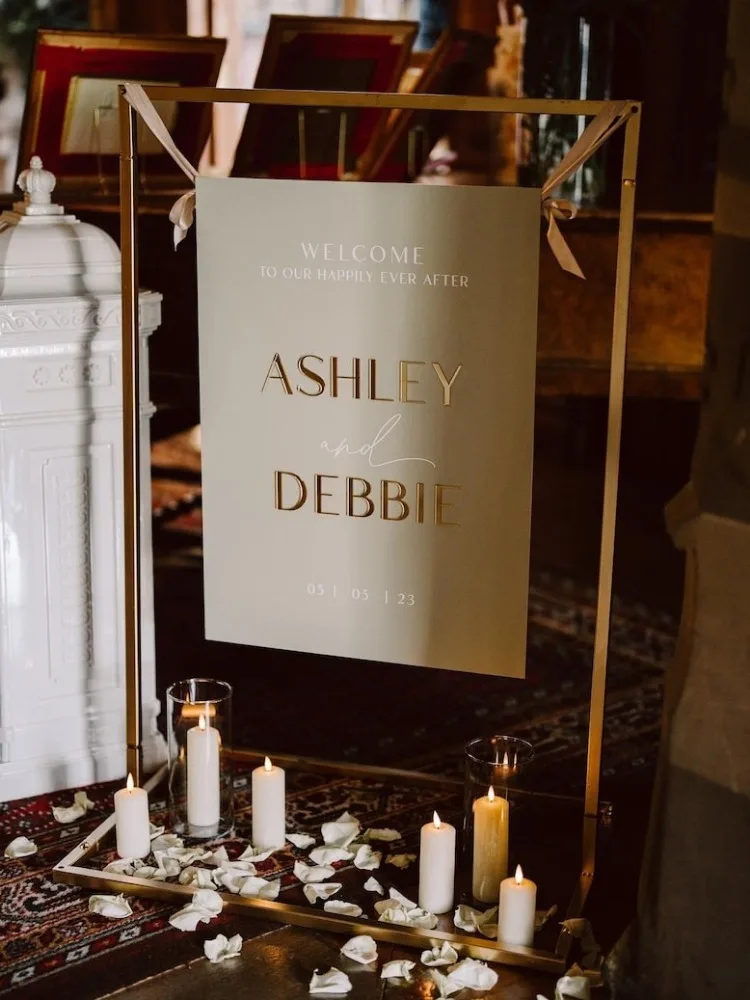 Personalised Acrylic Wedding Welcome Sign: 3D Mirror Names, Personalized Reception Welcome & Wedding Signage, A3, A2, A1