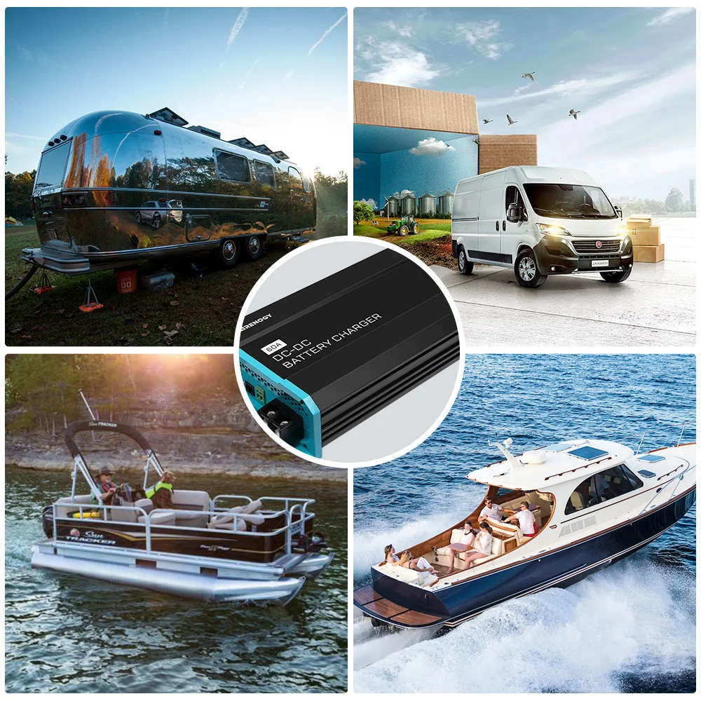 Imagem -06 - Renogy Carregador de Bateria 12v 60a dc para dc Lithium Carregador de Bateria Agm Gel Barcos rv e Barcos Usando Carregamento Multi-stage
