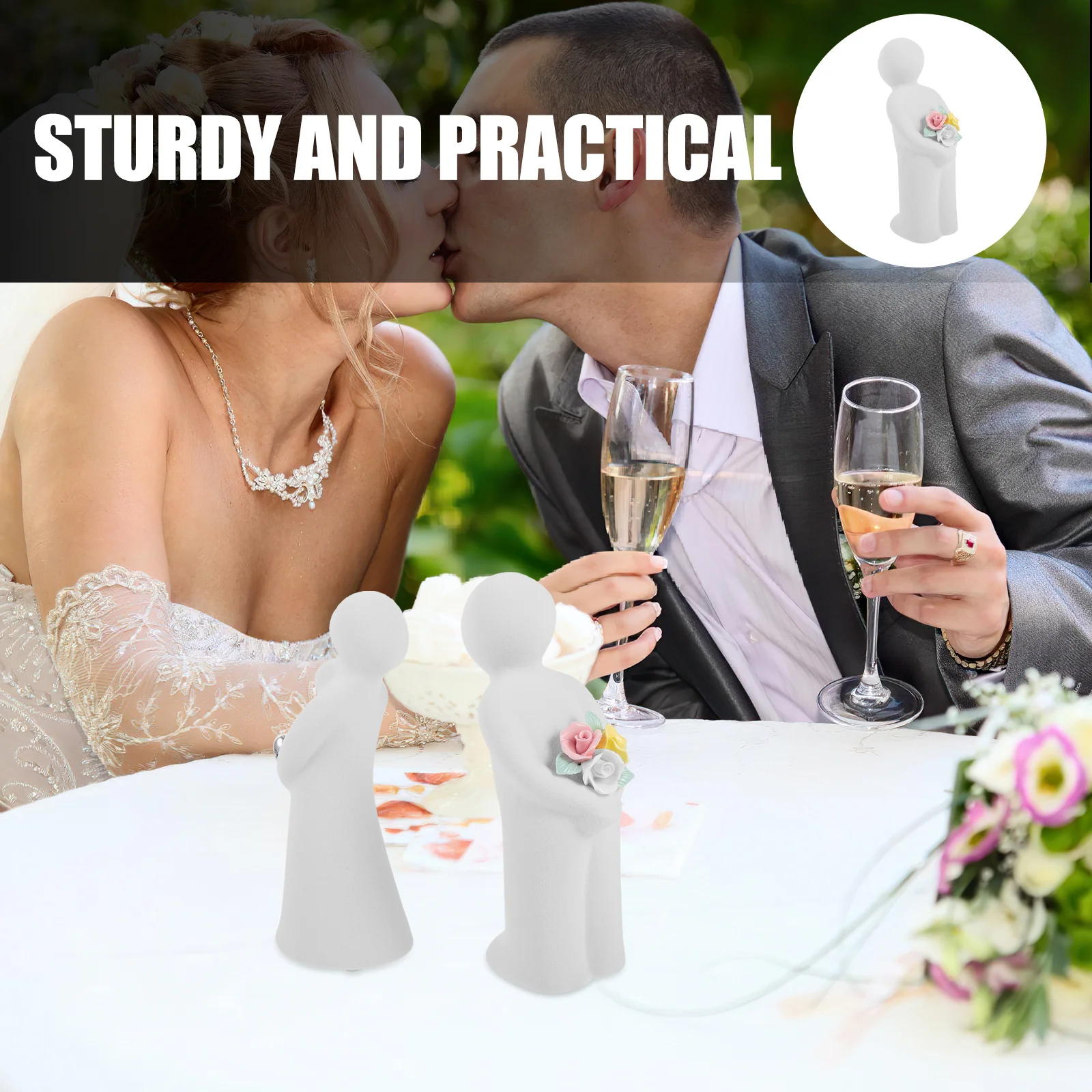 

1 Pair Couple Sculpture Ceramic Creative Abstract Desktop Ornament Indoor Decoration Valentine Gift Wedding Present