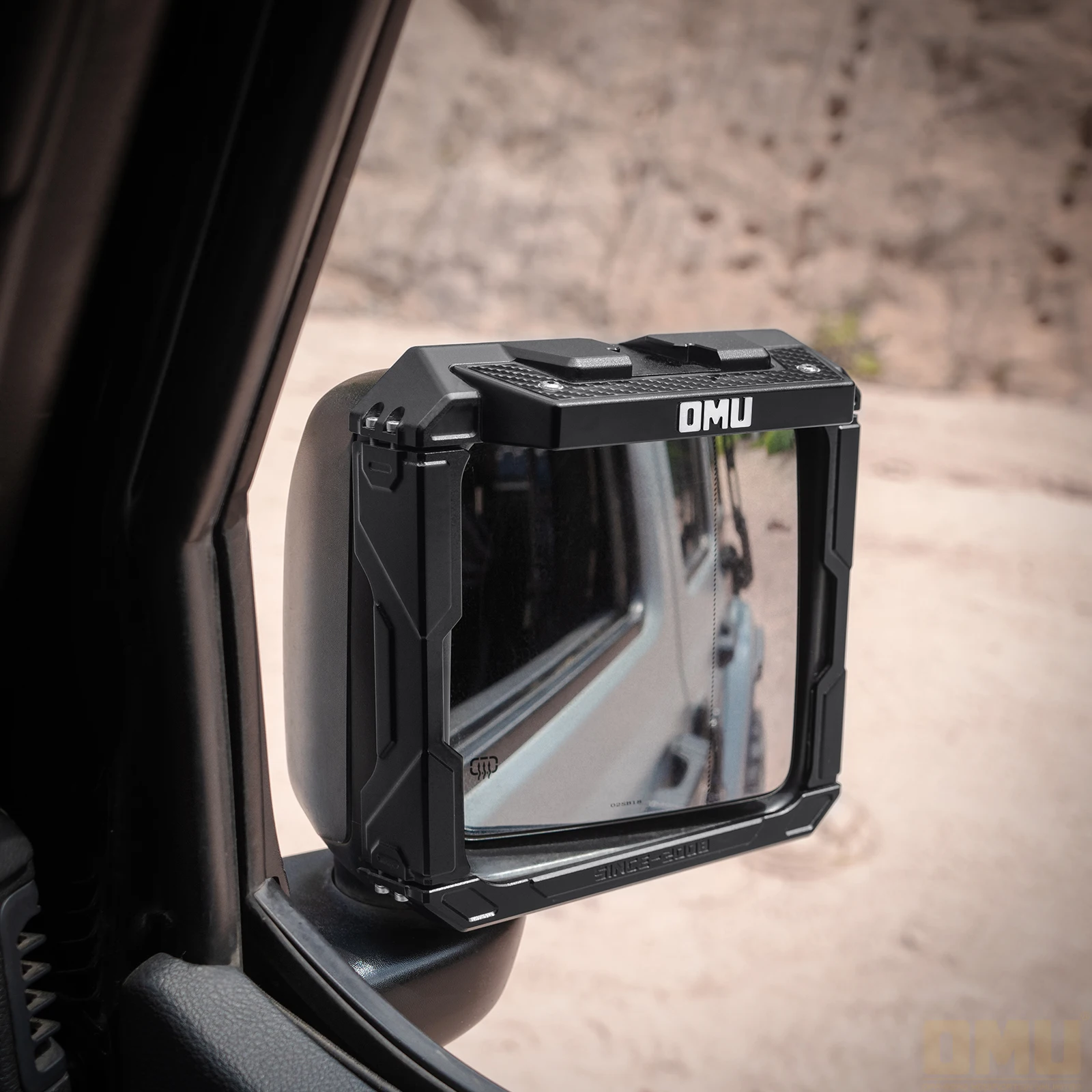 OMU Genesis Series Aluminum Rearview Mirror Rain Shield Frame For Jeep Wrangler JL / Gladiator JT Car Exterior Accessories