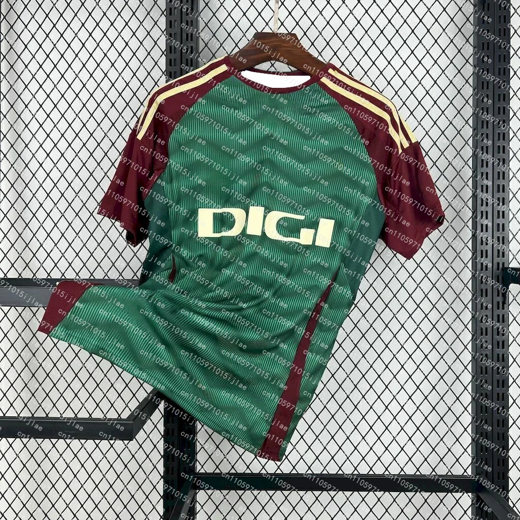 2024_25 Venta caliente-Camiseta verde con estampado 3d, camisa deportiva de manga corta para hombres y mujeres, camisetas deportivas de fútbol al aire libre