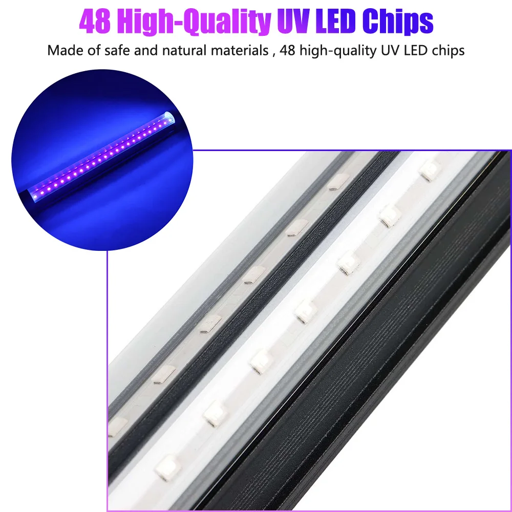 10W 48 Led Podium Zwart Licht Usb-Poort Ultraviolet Uv Strip Lichten Voor Bar Party Body Paint Fluorescerende Poster Glow In The Dark