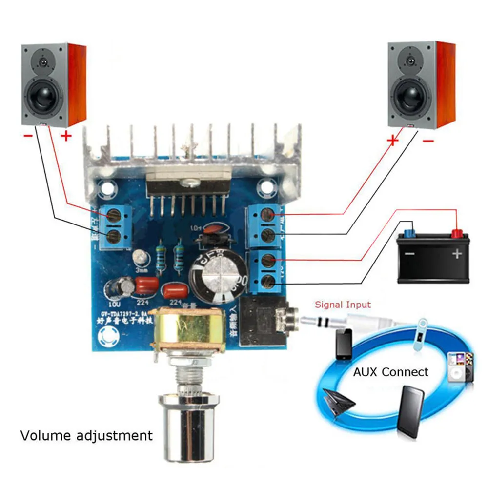 TDA7297 Sound Amplifier Board Version B 15W+15W 2.0 Channel Stereo Audio Amplifiers Module DC 9-15V 15W*2 AMP Module