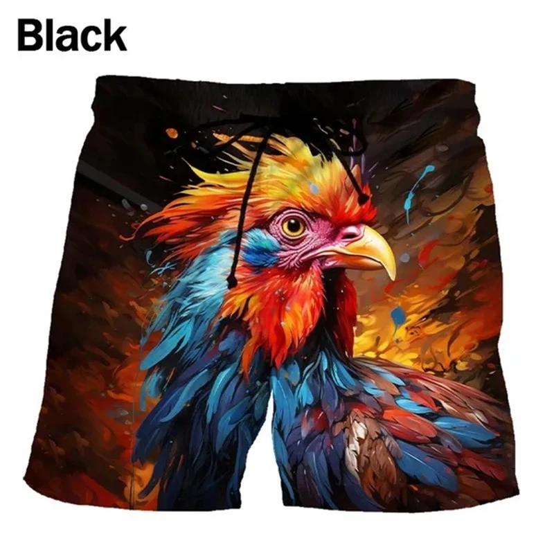 Zomer Mode Nieuwe Design Art Print 3d Kip Strand Shorts Voor Mannen Kinderen Casual Zwembroek Gym Board Ijs Heren Shorts