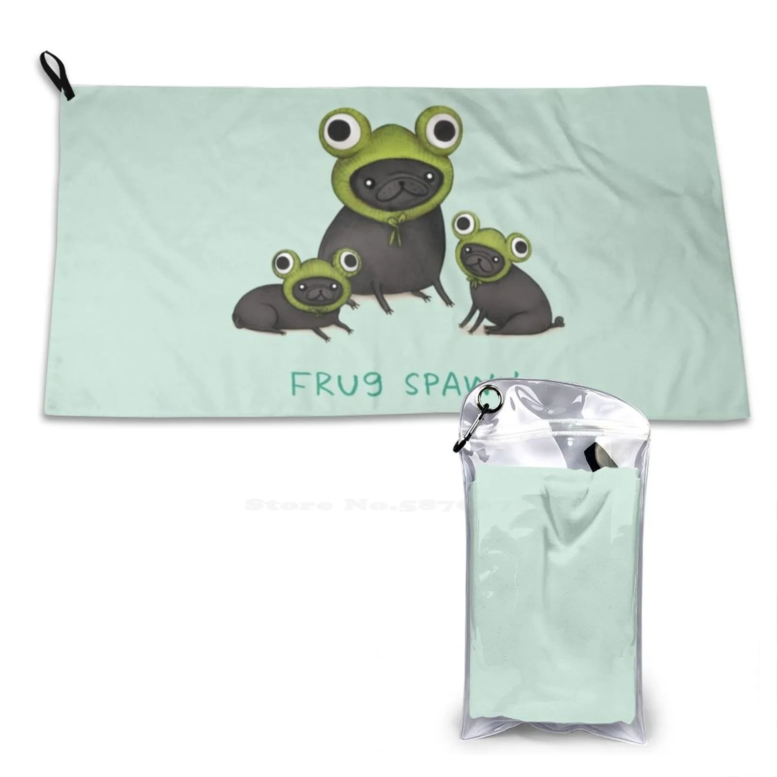 Frug Soft Bath Towel Washcloth Outdoor Frug Toad Frogs Amphibian Froggy Fruggy Hat Costume Pond Creature Green Adorable Cupcake