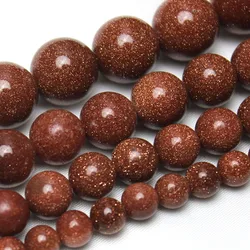 Natural Stone Gold Sand Stone Beads Round Loose Beads For Jewelry Making Diy Bracelet Charms 4 6 8 10 12mm Pick Size 15