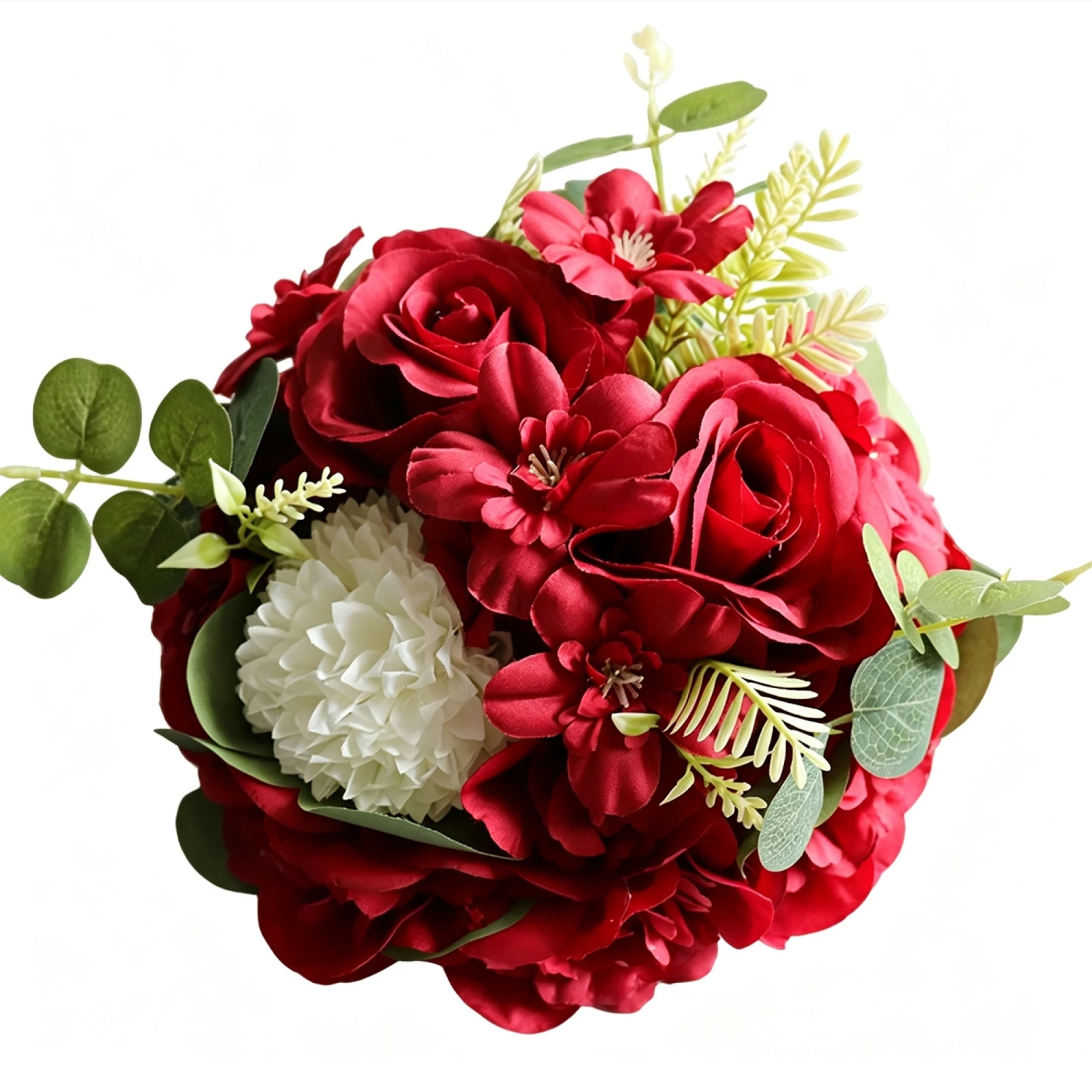 Simulated Rose Decoration - Wine Red-