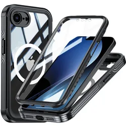 Double Layer Protection For iPhone 17 16e 16 Pro Max 15 Pro 16 Plus Case Wireless Charging 360 Glass Shockproof Magsafe Cover