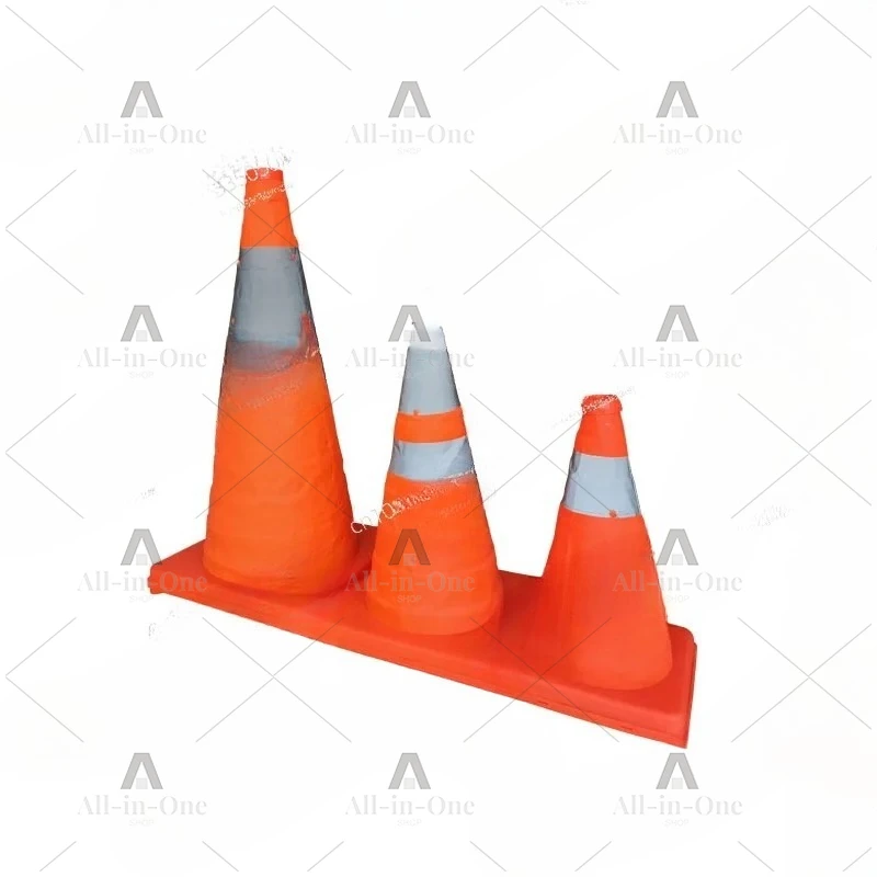 Road Warning Reflective Barricade Ice Cream Barrel Folding Cone Warning Light Emergency Retractable Cone