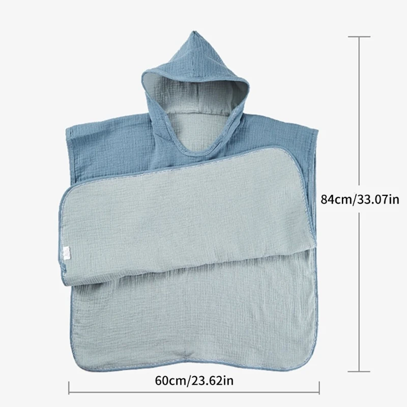 Quick-Dry Towel with Hood Baby Bath Towel Shower Towel Infant Poncho Bathrobe Breathable Cotton Cape Beach Towel 40JC