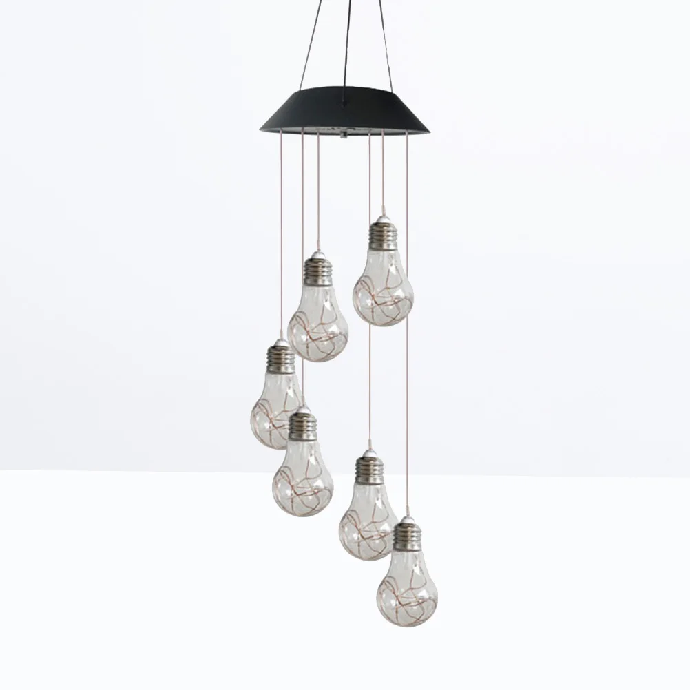 

6 LED Solar Bulb Wind Chime Light Hanging Outdoor Garden Patio Decorative Night Color Changing Solar Wind Chime Light