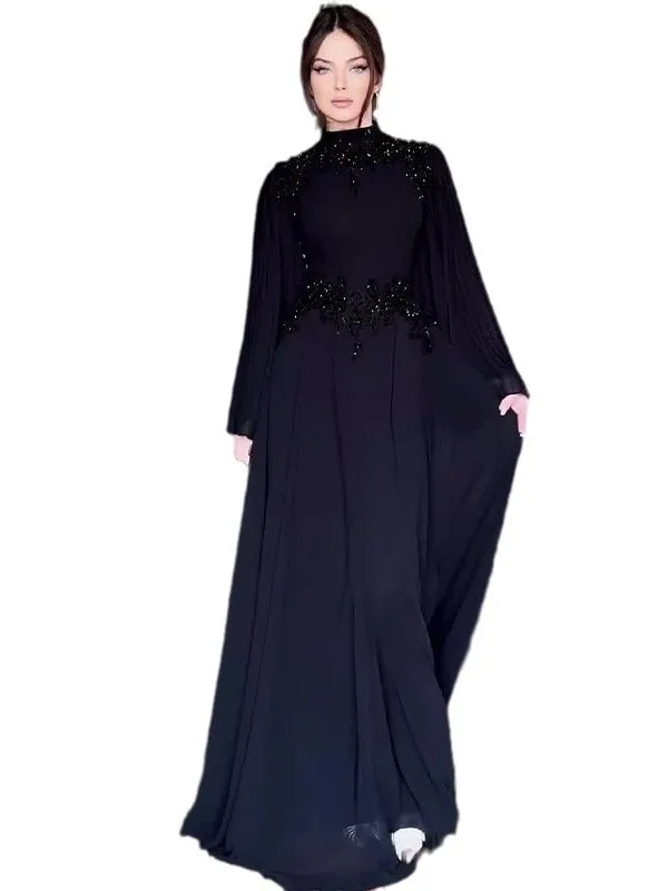 Ele cintura alta longa sve dr feminino maxi renda guarnição midi saia fadable primavera novo sle poliéster vestido de noite