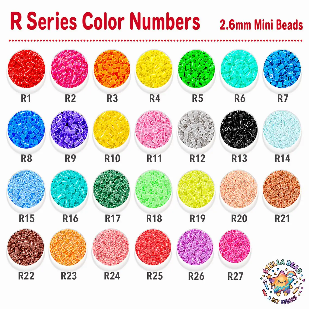 2.6mm  Beads R Series（1） Tiny Fuse Beads Multi Colors Replacement Beads DIY Handicraft Melting Bead Accessories