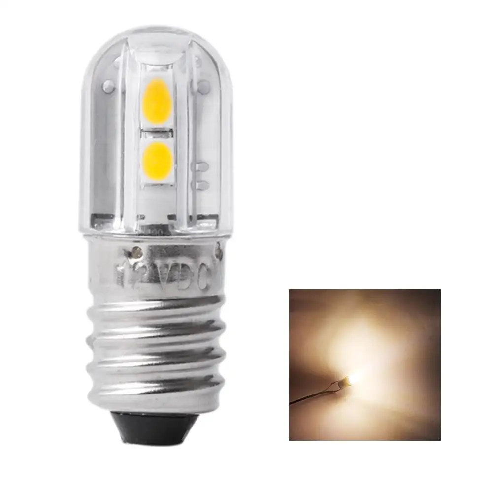 E10 bombilla LED, lámpara de trabajo de 6V y 12V, luz blanca cálida para linterna, Faro de Motor para bicicleta, 1 unidad