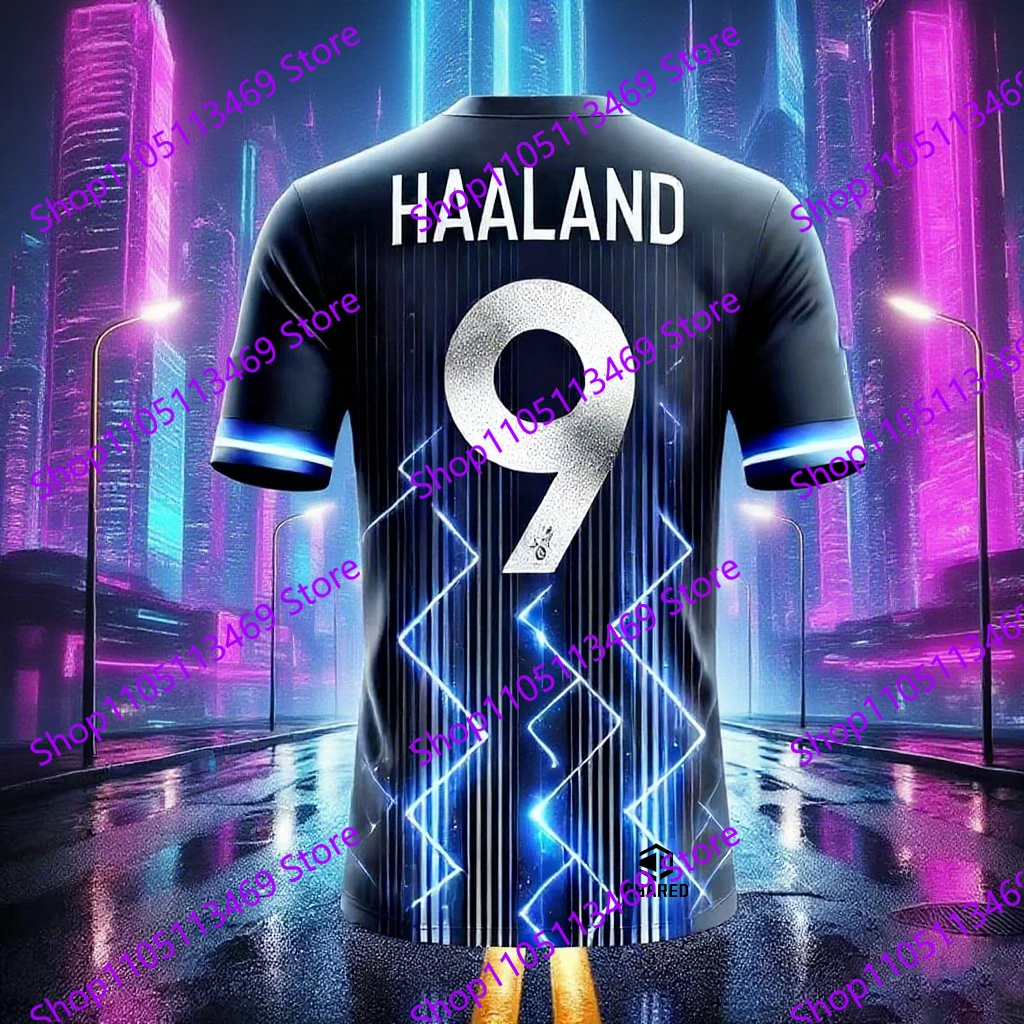 جديد وصول Haaland مطبوعة مروحة جيرسي الرجال الرياضة تي شيرت سريعة الجافة التدريب في الهواء الطلق مريحة الصيف عارضة الزي