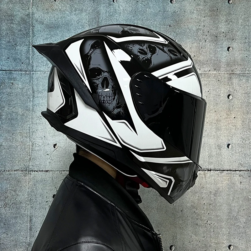 

Hot money in 2022 Motorcycle helmet New Couple Hat Double Lens Slow Coarse Motorcycle helmet DOT