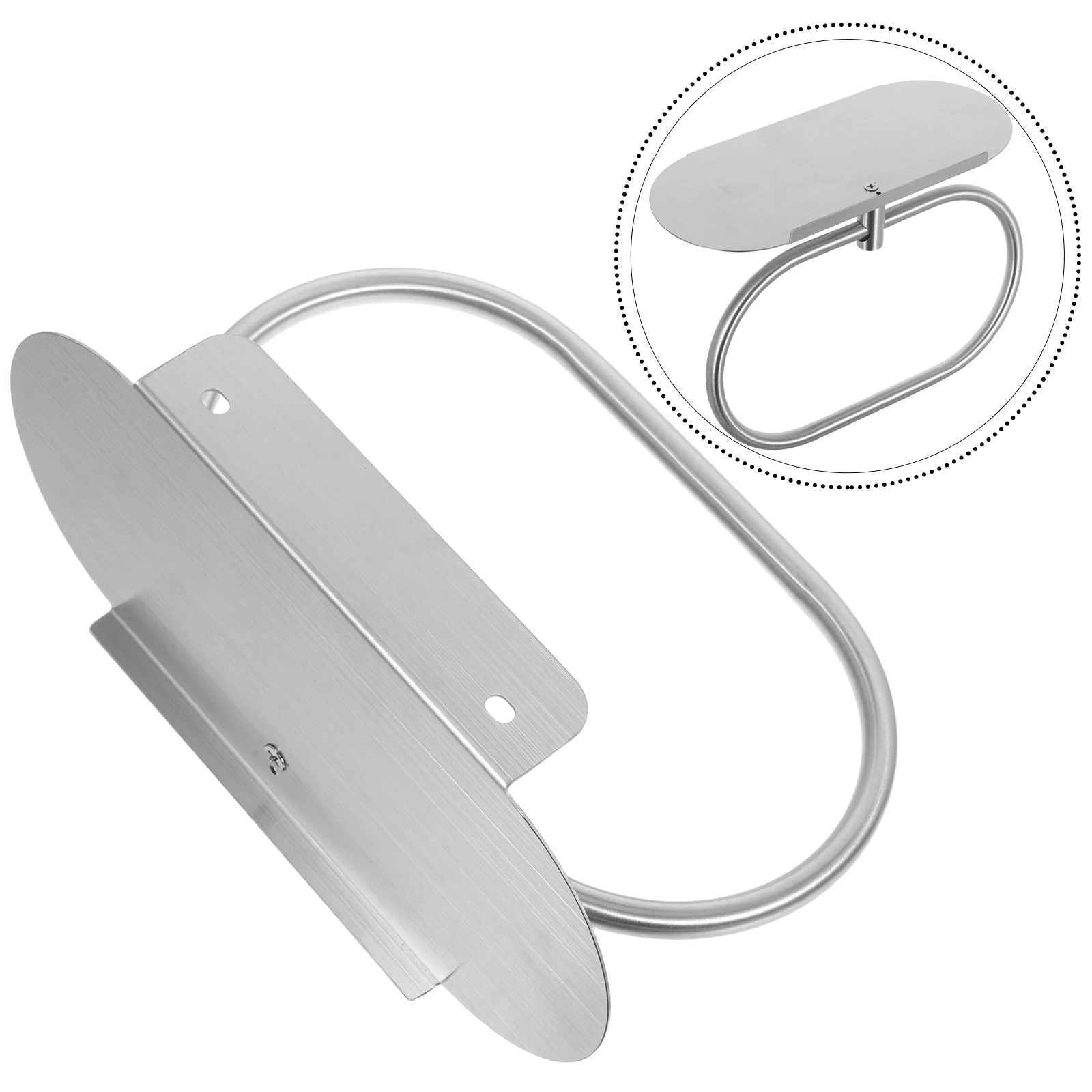 

Stainless Steel Bathroom Towel Mounted With Shelf Adhesive Towel Holder No Drilling Space Saving Modern Design