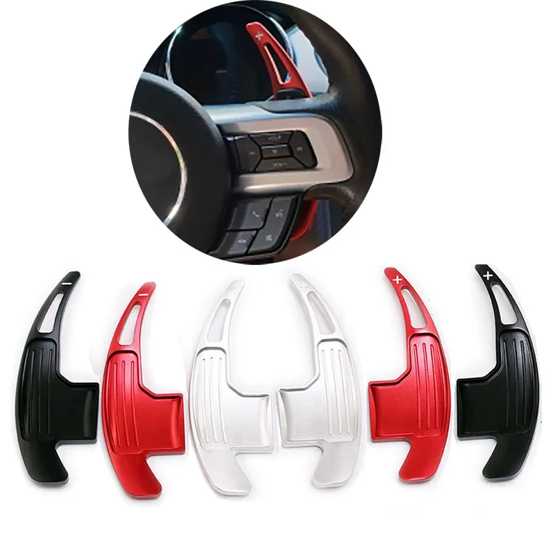 

Aluminum Steering Wheel Paddle Shifter Extension Cover Trim Shift Interior Accessories for Ford Mustang 2015- 2019 2020 2021