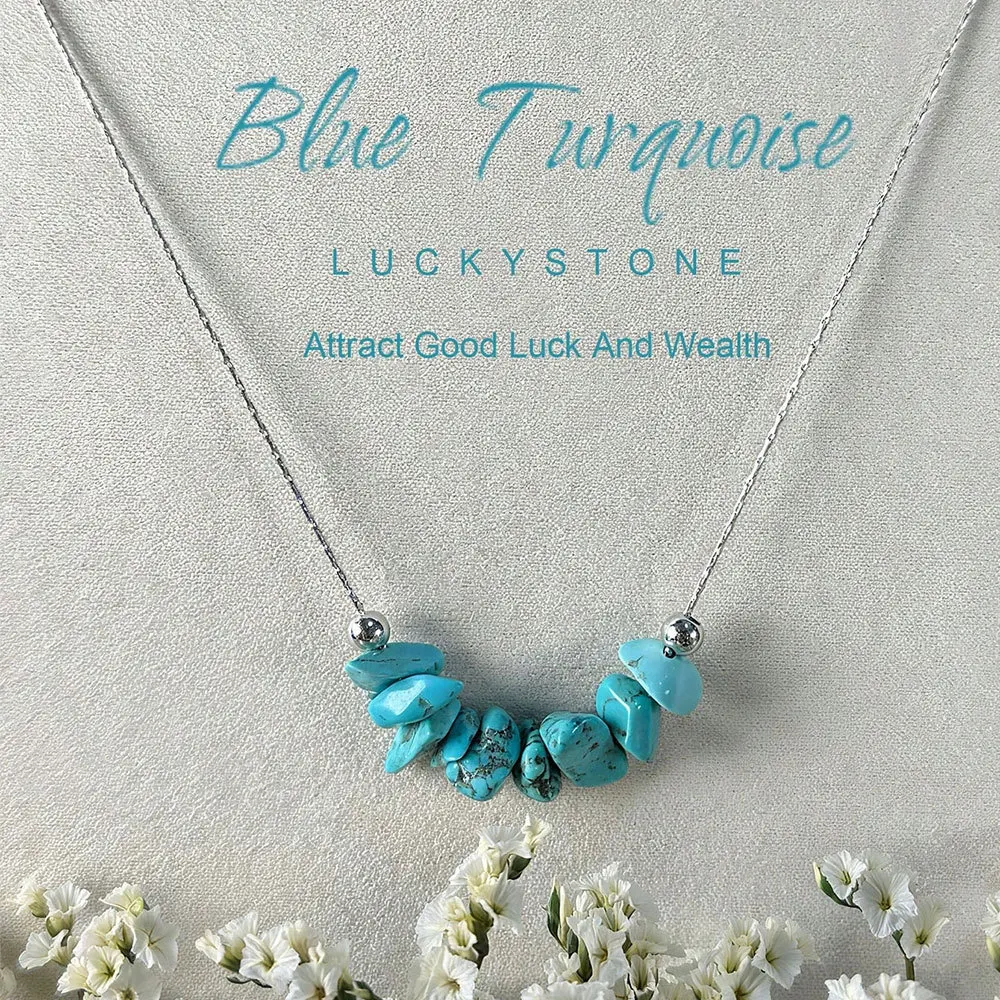 

Popular fashion European and American new turquoise pendant necklace versatile exquisite jewelry
