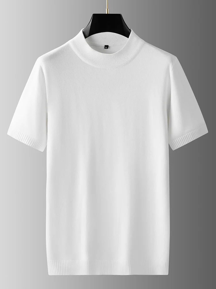 

Мужской вязаный свитер оверсайз с высоким воротником для полных мужчин, осенне-зимний, больших размеров