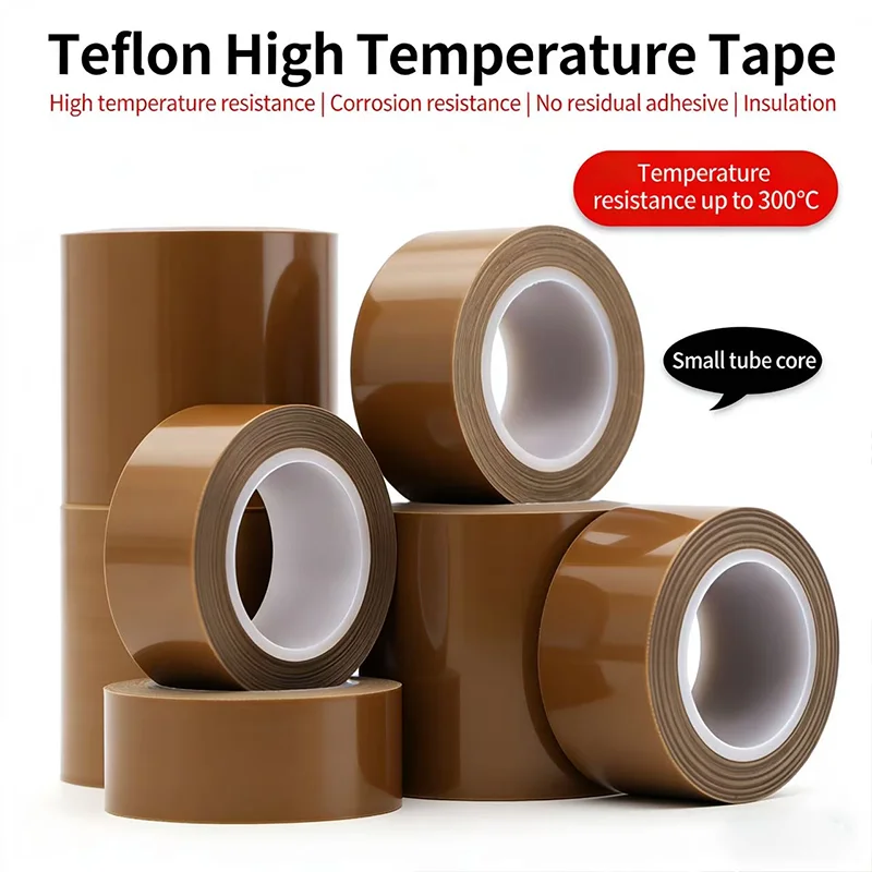 

PTFE Tape Adhesive Cloth Width 5~100mm Thickness 0.13mm 0.18mm Insulated Vacuum High Temperature Resistant Sealing PTFE Tapes
