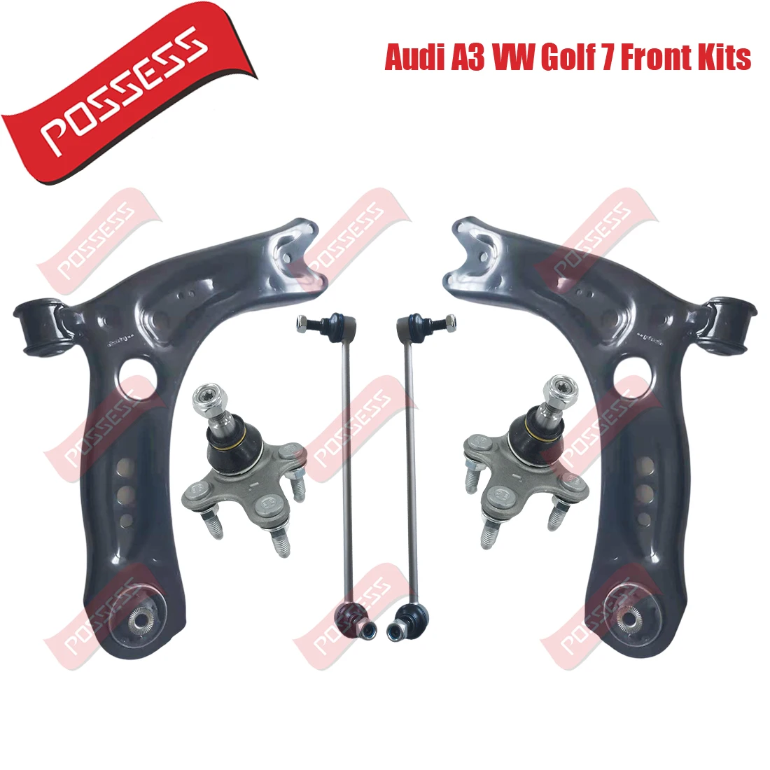 6 Pieces Front Suspension Control Arm Ball Joint Stabilizer Link Kits For Audi A3 8V VW Golf 7 VII 5Q0407151R 5Q0407152R