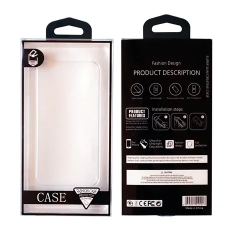 100pcs Retail Packaging for iPhone 16 17 Pro Max Phone Case Universal Blister PVC Clear Plastic Box for Mobile Phone Cover wj89