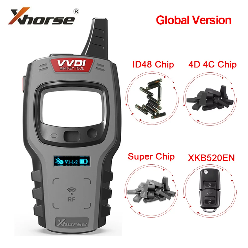 Xhorse VVDI Mini Key Tool With 96bit 48-Clone Function 4D 4C XT27A01 Super Chip XKB501EN Car Remote Key Programmer Global Versi