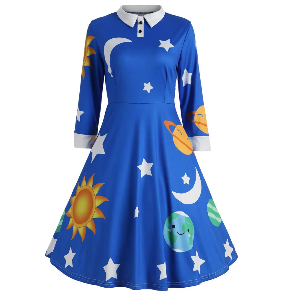 Der magische Schulbus Miss Frizzle Kostüm Lehrer Planeten Sonnensystem Raum Galaxie MS Frizzle Kleid Halloween-Outfit für Frauen