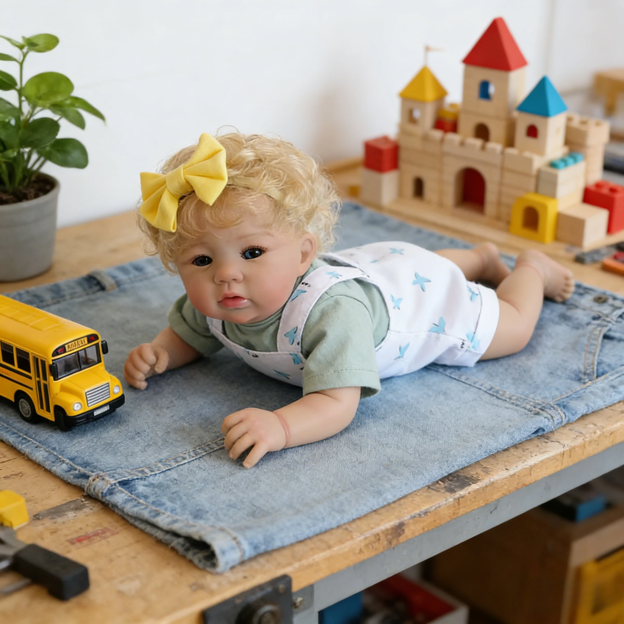 45CM herboren poppen Abigail levensecht knuffelig babyspeelgoed met zacht katoenen lichaam en blauwe ogen kindercadeau
