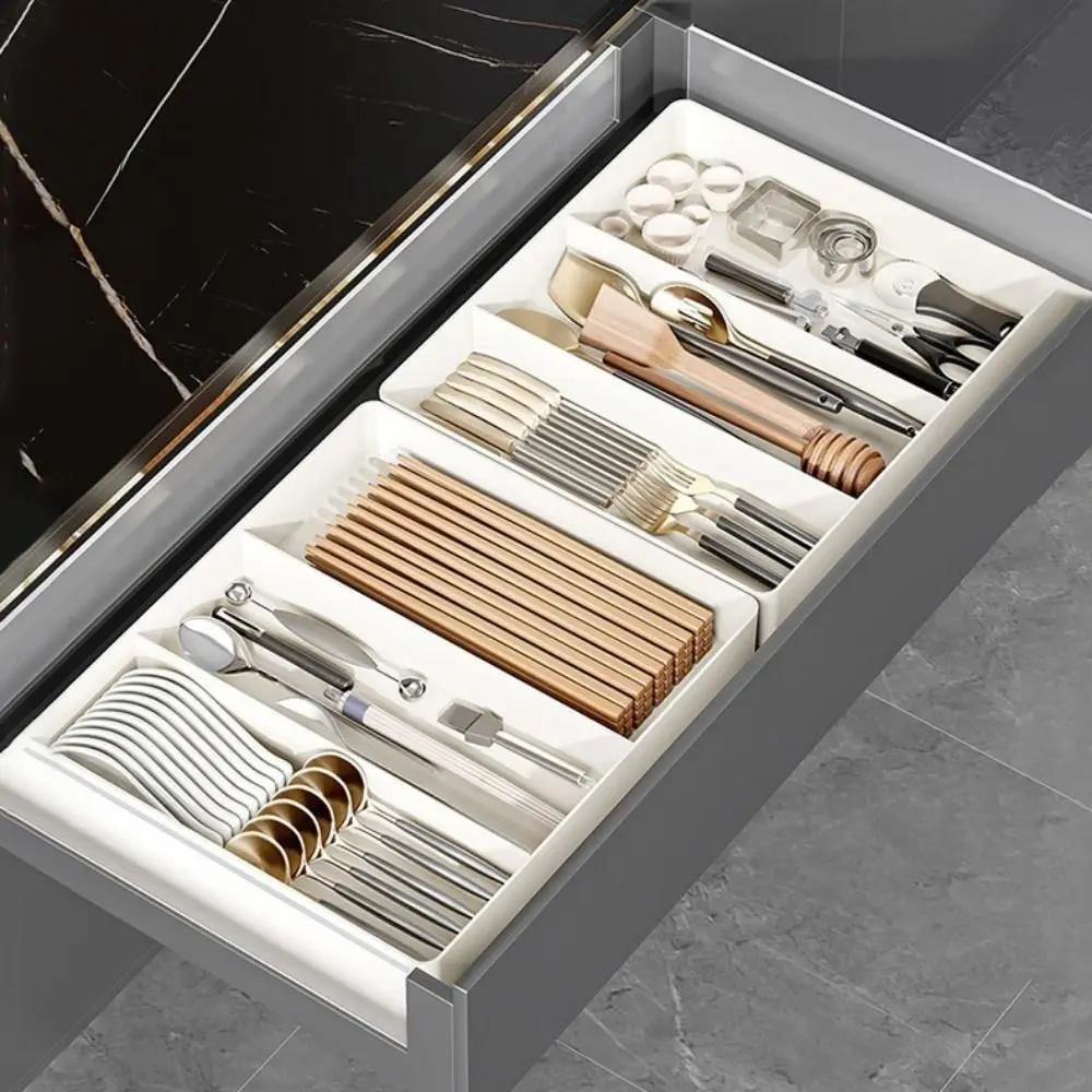 

Scalable Cabinet Storage Drawer Retractable Compartment Stationery Container Storage Box PET Plastic Hidden Drawer Utensil