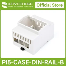 Waveshare DIN rail ABS Case for Raspberry Pi 5, large inner space, injection moduling