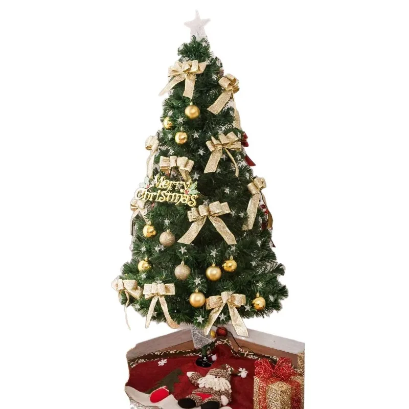 

Christmas tree household encryption fiber optic tree golden bow luminous package Christmas scene