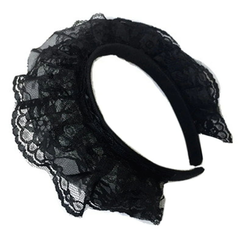 Girls  Lace Hair Hoop with Multilayer Lace Headdress Cute Maid Headpiece  Anime Gothic Cosplay Headband Dropshipping