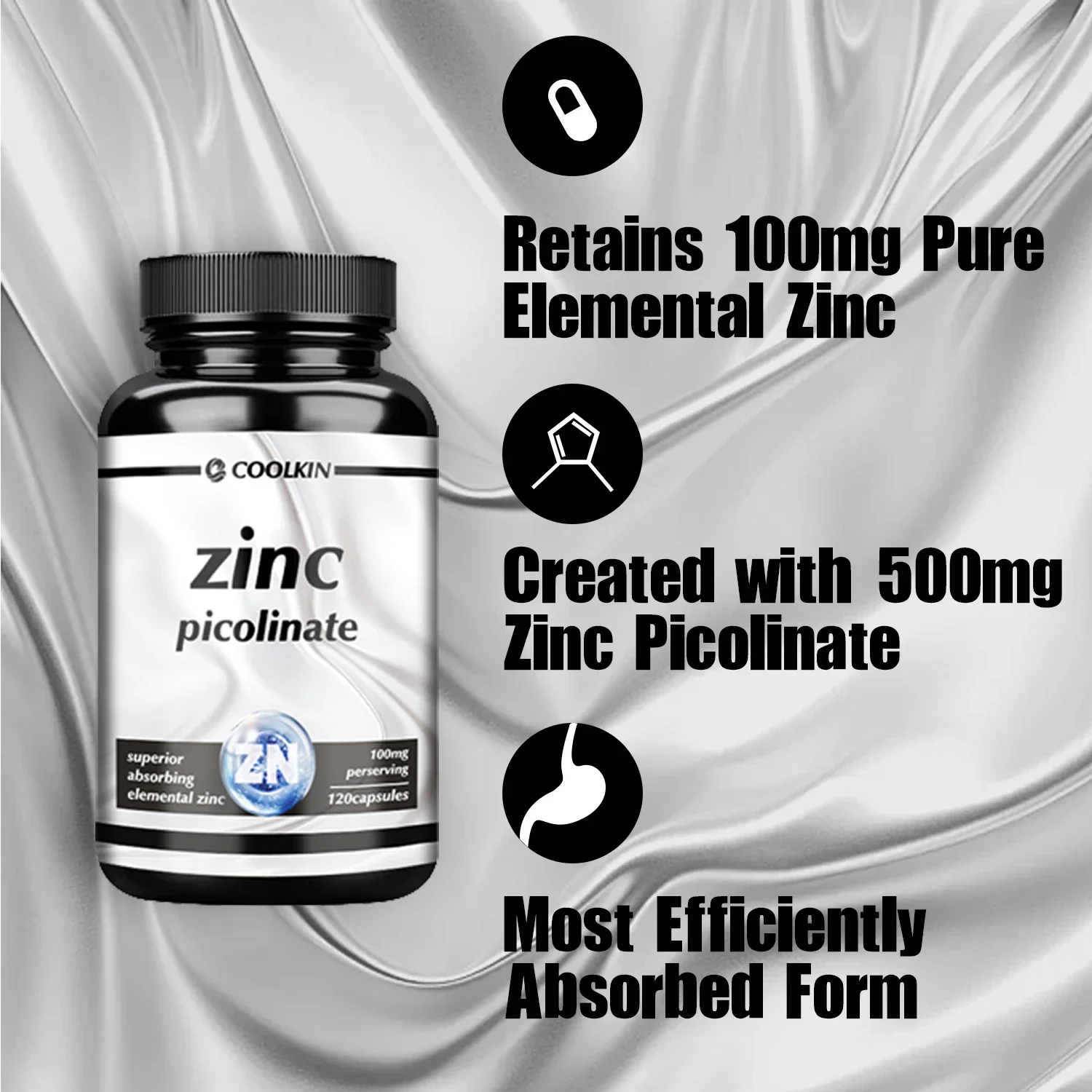 Zinc - Supports Healthy Skin and Immune System, Boosts Vitality and Promotes Energy Production