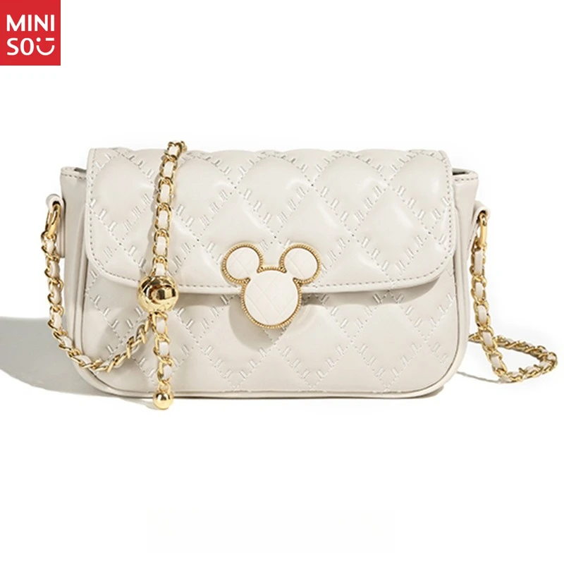 Disney Women's Bag Fashion Square Crossbody Purse with Lucky Charm Ball Chain Strap