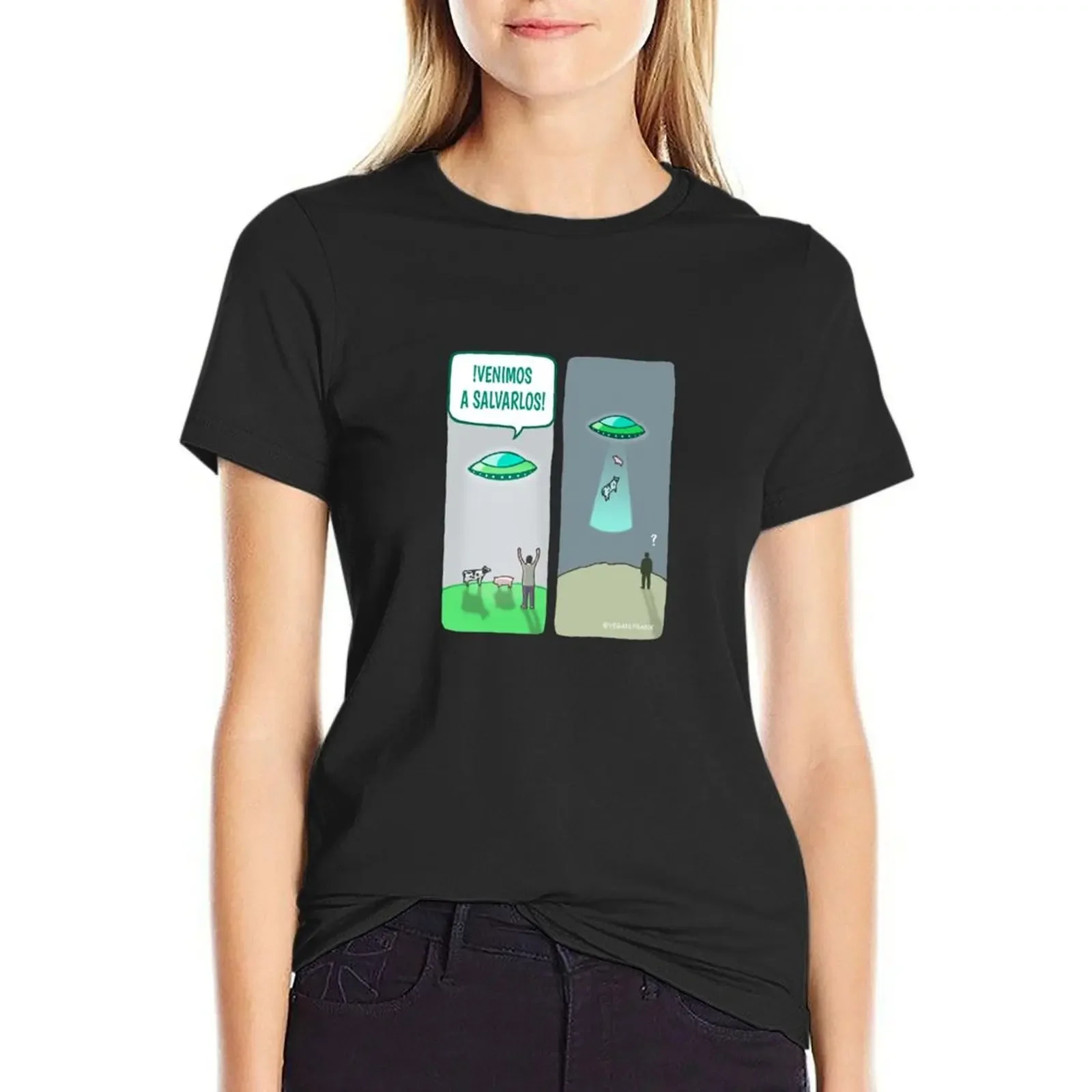 

Aliens to the rescue T-Shirt customs female aesthetic clothes Woman clothes