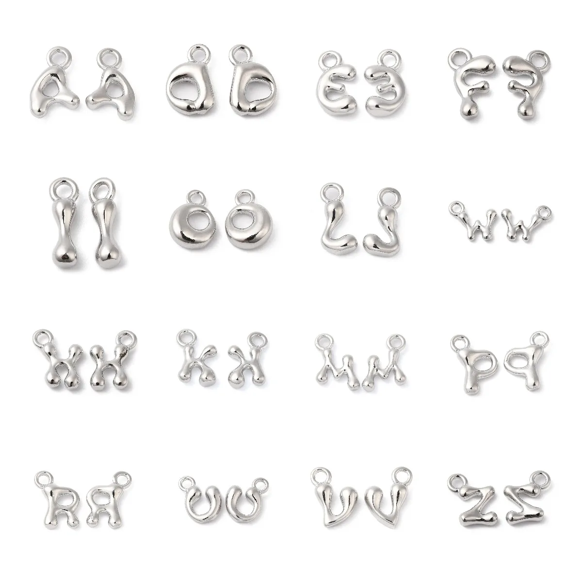 

30pcs Small Platinum Plated Brass Letters A-Z Charms Pendants for Women Necklace Earring Making Jewelry Accessories