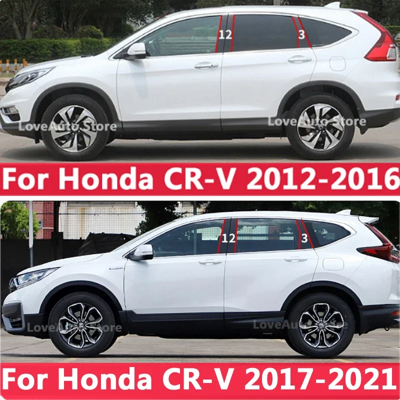 

For Honda CRV CR-V 2012-2021 Car Window Central Column B C Pillar Cover Trim Mouldings Sticker Frame Accessories 2020 2019 2018