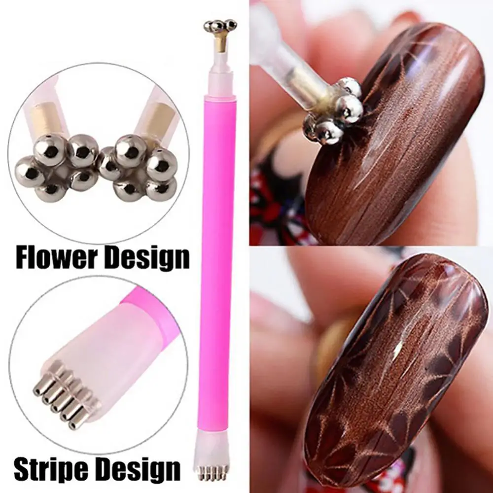 1Pc Nail Art Oog Bloem Streep Magnetische Pen Diy 3d Polish Uv Gel Manicure Tool Schoonheid & Gezondheid Nagel Boor Pen Nagels Tool