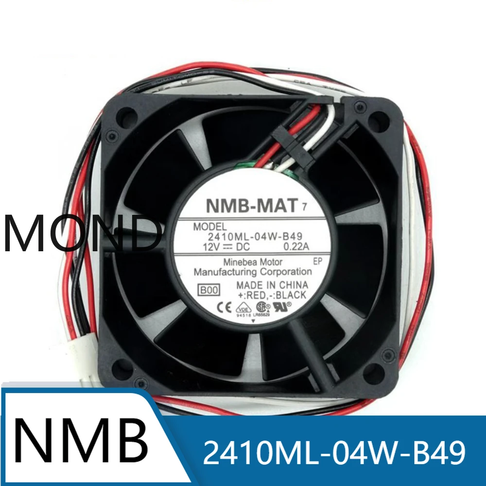 

2410ML-04W-B49 Fan for NMB NMB-MAT Power Supply CPU Chassis Axial Flow Inverter Cooling Fan 6025 6CM DC12V 0.22A 60*60*25M