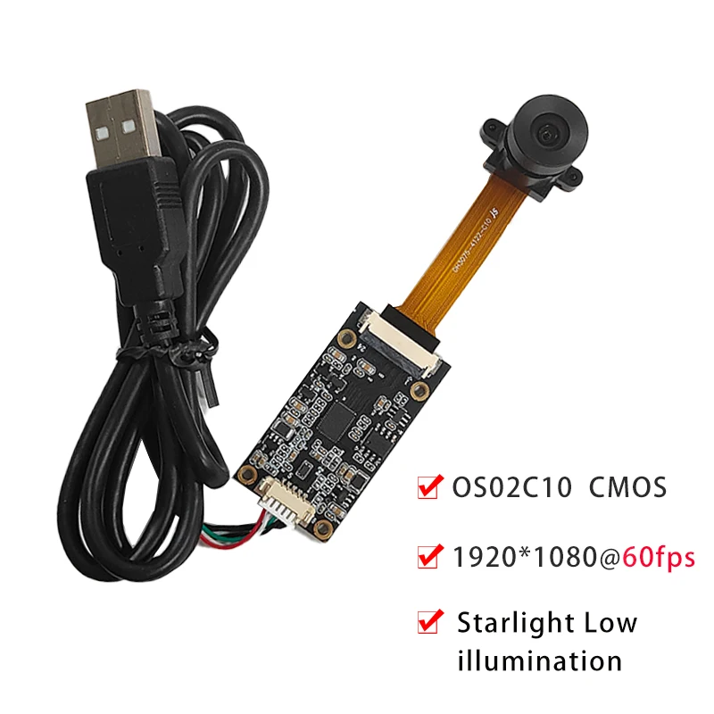 OS02C10 USB-Kameramodul 2MP HD 1920*1080 60fps Starlight Schwachlicht UVC OTG Video-Webcam MJPEG YUY2 PCBA