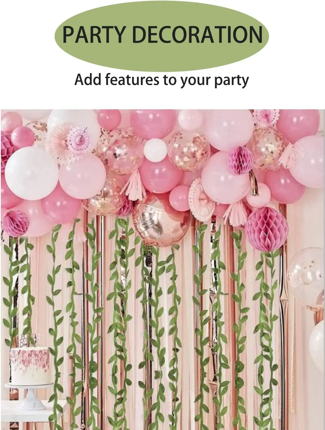 20M Blatt Band Eukalyptus für Handwerk Girlande Hochzeit Arch Reben Dekorative Kranz Zubehör Hochzeit Wand Handwerk Party Dekoration – Detail 4