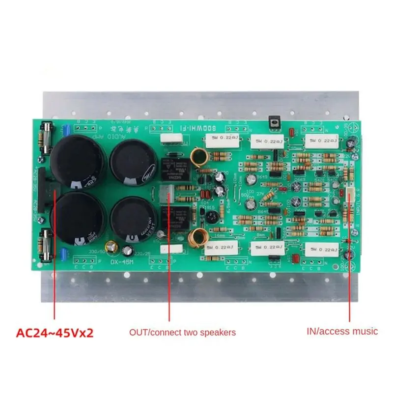 Y44A Amplifier Board Module 45M-T A1943/C5200 400W 2.0 High Power HiFi Stereo Audio for Amp Durable