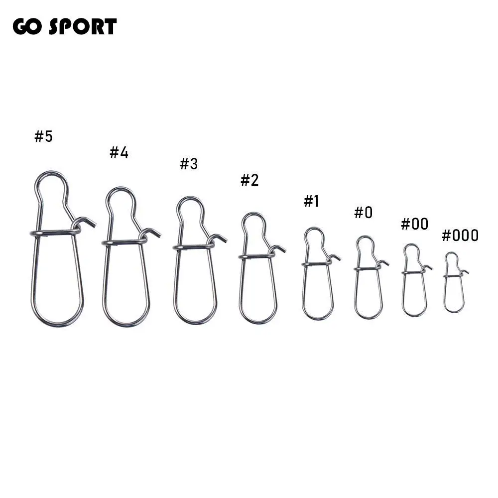 

50pcs For Lures Hooks Clips Nice Hooked Pesca Swivel Connector Lock Snap Connector Fishing Snaps Clips Swivel Lure Connector