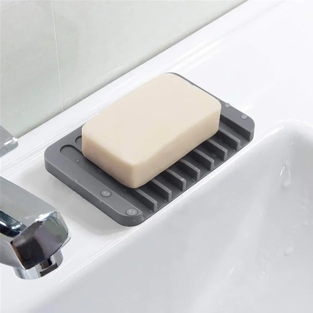 Self Draining Soap Holder, Silicone Soap Dish, Soap Saver for Bathroom, Kitchen Keep Soaps Bars Dry Easy Clean,Extend Soaps Life