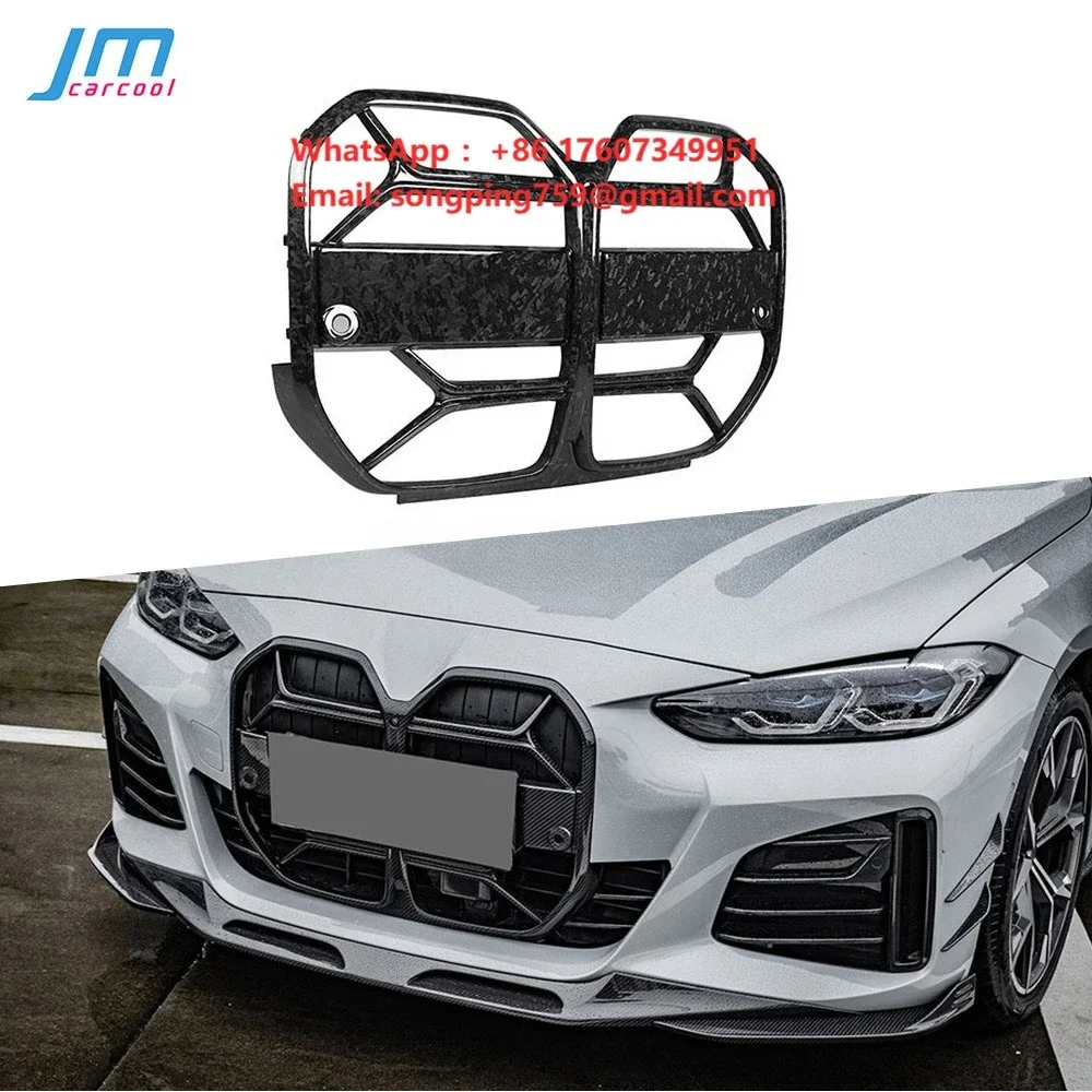 Forged Carbon Front Bumper Mesh Grill for BMW 4 Series G26 M Sport Sedan 2020+ Front Grill Frame Decoration