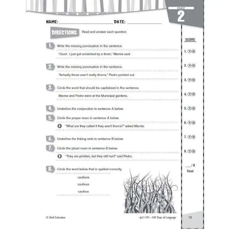 180 يومًا من اللغة للصف الخامس Suzanne I Barchers Shell Education 9781425811709 كتاب