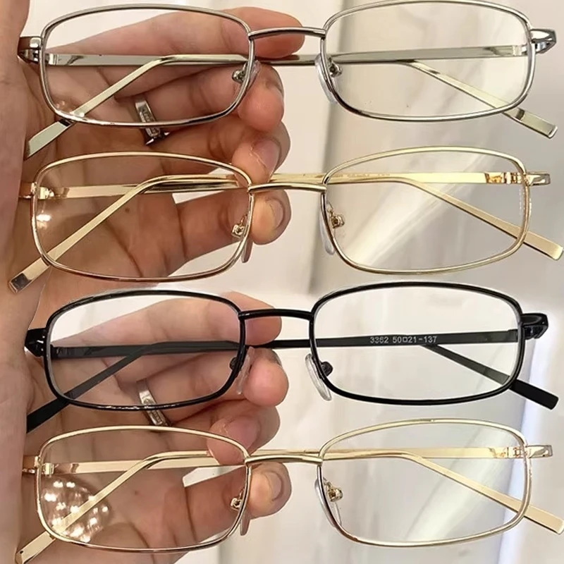 Y2K Vintage Glasses Square Metal Frame Half Frame Girls Chic Cosplay Party Decoration Glasses Metal Photography Glasses Gifts