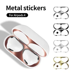 For AirPods 4 Sticker Earphone Case Metal Dustproof Scratch Resistant Sticker Cover For Airpods 4 4th 2024 Gen Protective Film